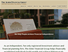 Tablet Screenshot of alderfinancial.com